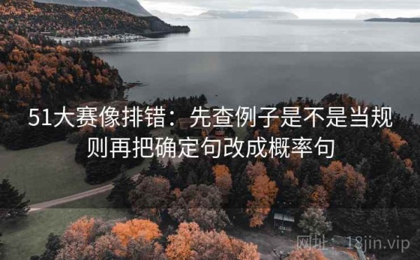 51大赛像排错：先查例子是不是当规则再把确定句改成概率句