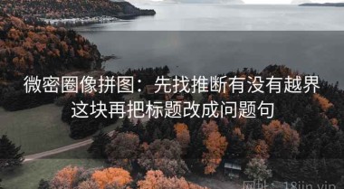 微密圈像拼图：先找推断有没有越界这块再把标题改成问题句