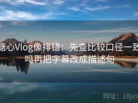 糖心Vlog像排错：先查比较口径一致吗再把字幕改成描述句