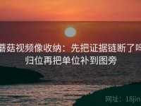 蘑菇视频像收纳：先把证据链断了吗归位再把单位补到图旁