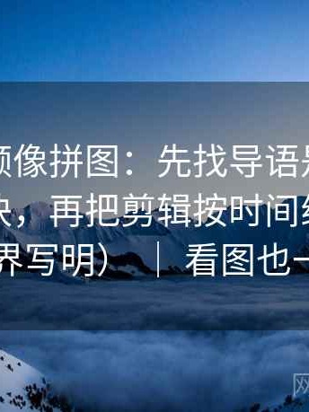 蘑菇视频像拼图：先找导语是不是先定调这块，再把剪辑按时间线重排（先把边界写明） ｜ 看图也一样适用