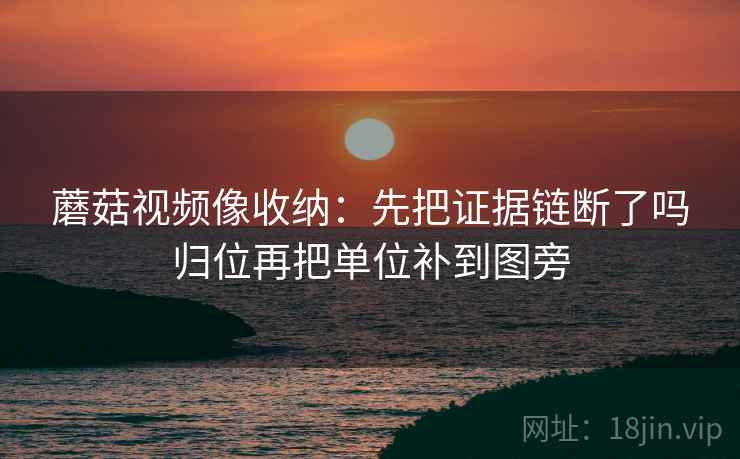 蘑菇视频像收纳:先把证据链断了吗归位再把单位补到图旁 蘑菇视频像收纳:先把证据链断了吗归位再把单位补到图旁
